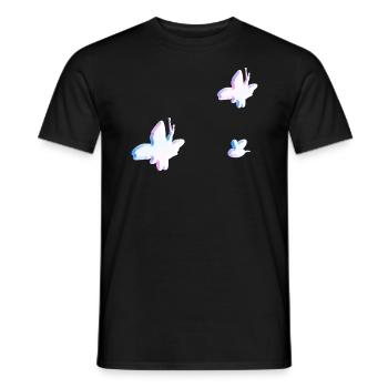 symboles rose trois animaux d’abeilles papillons - T-shirt homme - noir - Devant - AI Model Male 178 light (178cm)