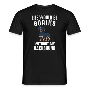 Dackel Hund - Männer T-Shirt - Schwarz - Vorne - AI Model Male 178 light (178cm)