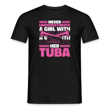Tuba Tubist - Men's T-Shirt - black - Front - AI Model Male 178 light (178cm)
