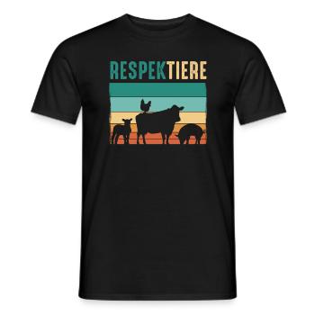 Vegetarier Veganer Tierschutz Tierrecht Veggie - Männer T-Shirt - Schwarz - Vorne - AI Model Male 178 light (178cm)