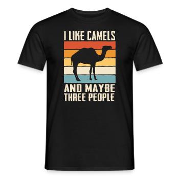 Camel Desert Camels Egypt - Men's T-Shirt - black - Front - AI Model Male 178 light (178cm)