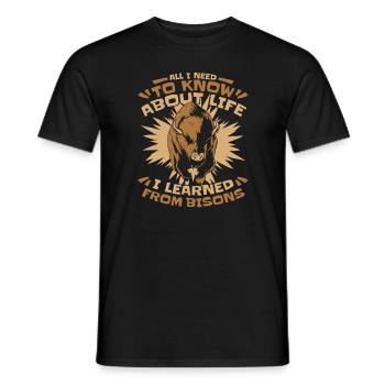 Bison Büffel Bulle Buffalo Bisons - Männer T-Shirt - Schwarz - Vorne - AI Model Male 178 light (178cm)
