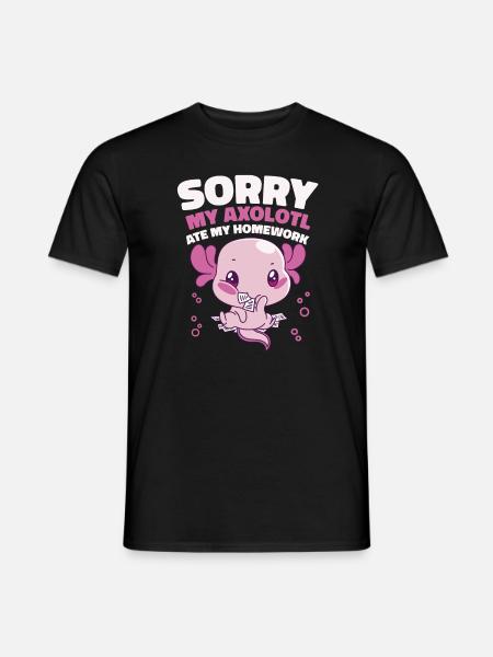 Axolotl fish - Men's T-Shirt - black