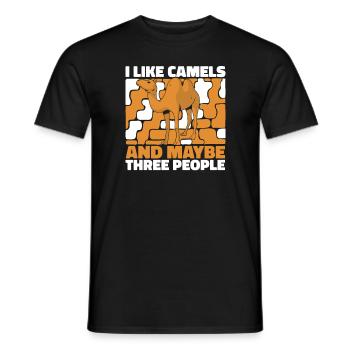 Camel Desert Camels Egypt - Men's T-Shirt - black - Front - AI Model Male 178 light (178cm)