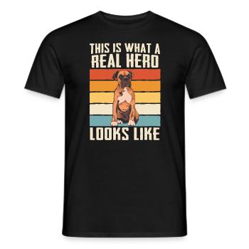 Boxer allemand Chien Chien Propriétaire Chiens - T-shirt homme - noir - Devant - AI Model Male 178 light (178cm)