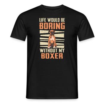Boxer allemand Chien Chien Propriétaire Chiens - T-shirt homme - noir - Devant - AI Model Male 178 light (178cm)