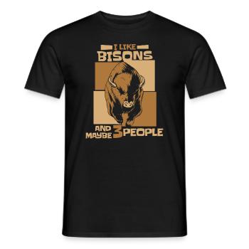 Bison Büffel Bulle Buffalo Bisons - Männer T-Shirt - Schwarz - Vorne - AI Model Male 178 light (178cm)