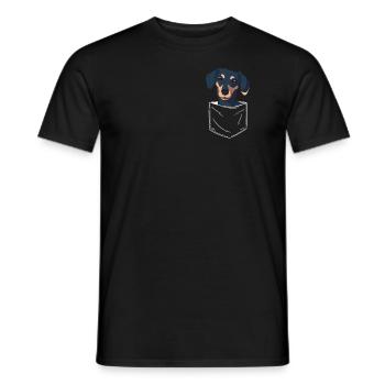 Dackel Hund - Männer T-Shirt - Schwarz - Vorne - AI Model Male 178 light (178cm)