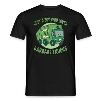 Camion à ordures Camion à ordures Garbage Man Recyclage des ordures - T-shirt homme - noir - Devant - AI Model Male 178 light (178cm)