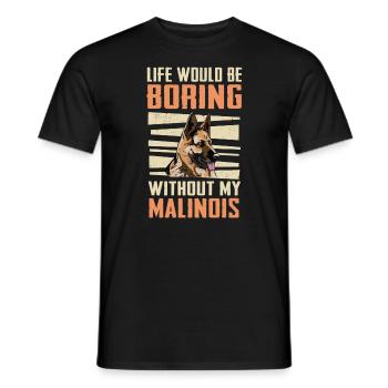 Malinois Hund - Männer T-Shirt - Schwarz - Vorne - AI Model Male 178 light (178cm)