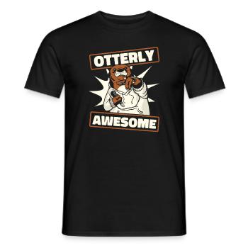 Otter Sea Otter - Men's T-Shirt - black - Front - AI Model Male 178 light (178cm)