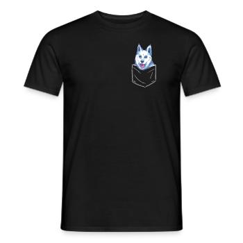 Chien Husky Sibérien - T-shirt homme - noir - Devant - AI Model Male 178 light (178cm)
