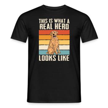 Labrador Hund - Männer T-Shirt - Schwarz - Vorne - AI Model Male 178 light (178cm)