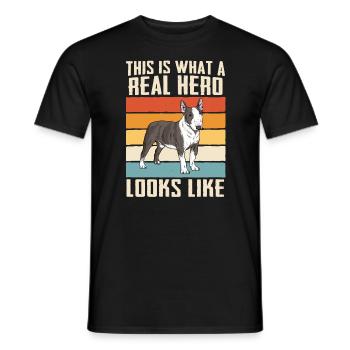 Pitbull Dog - Men's T-Shirt - black - Front - AI Model Male 178 light (178cm)