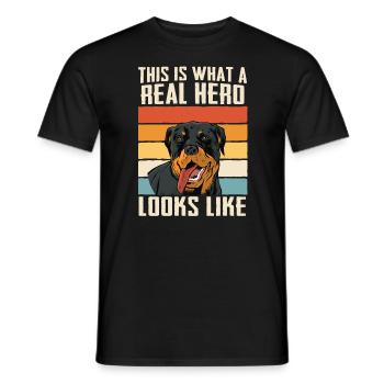 Rottweiler Hund - Männer T-Shirt - Schwarz - Vorne - AI Model Male 178 light (178cm)