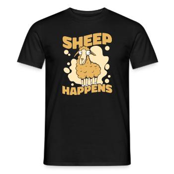 Sheep Sheep Farmer Lamb Farmer - Men's T-Shirt - black - Front - AI Model Male 178 light (178cm)