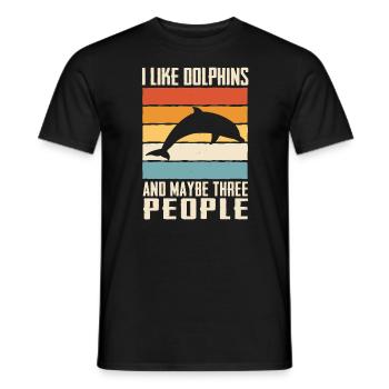Delfin Meeresfische Delfine Fisch Tier - Männer T-Shirt - Schwarz - Vorne - AI Model Male 178 light (178cm)