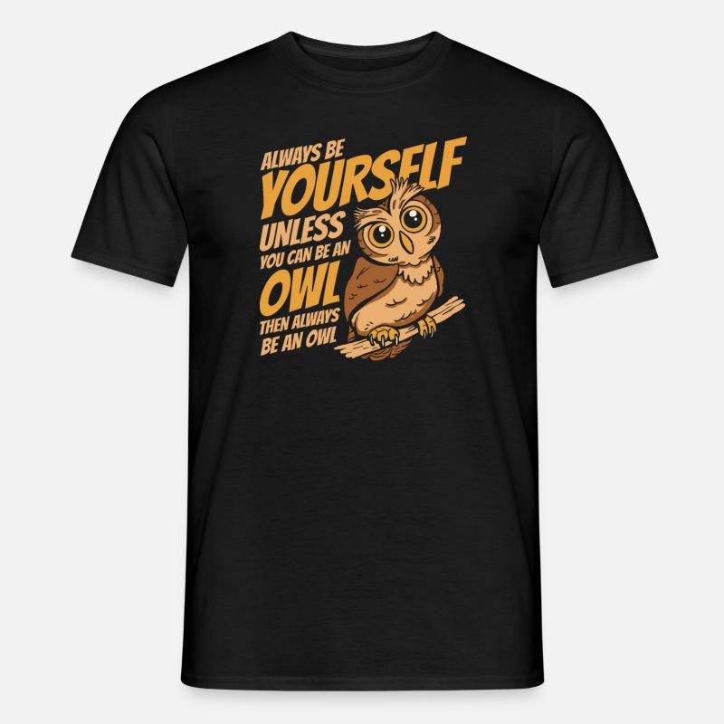 Eule Vogel Tier Eulen - Männer T-Shirt - Schwarz
