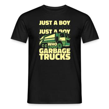 Camion à ordures Camion à ordures Camion à ordures Homme à ordures Recyclage des ordures - T-shirt homme - noir - Devant - AI Model Male 178 light (178cm)