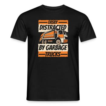 Camion à ordures Camion à ordures Garbage Man Recyclage des ordures - T-shirt homme - noir - Devant - AI Model Male 178 light (178cm)
