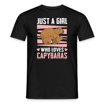 Capybara Rongeur Animal - T-shirt homme - noir - Devant - AI Model Male 178 light (178cm)