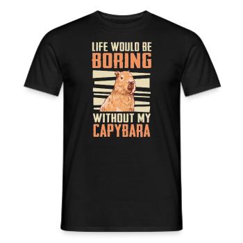 Capybara Rongeur Animal - T-shirt homme - noir - Devant - AI Model Male 178 light (178cm)