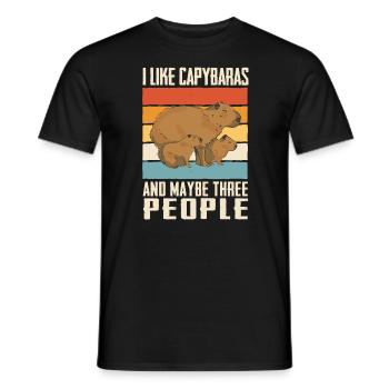 Capybara Rongeur Animal - T-shirt homme - noir - Devant - AI Model Male 178 light (178cm)