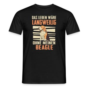 Beagle Hund - Männer T-Shirt - Schwarz - Vorne - AI Model Male 178 light (178cm)