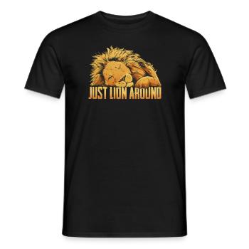 Lion Lion Animal Africa - Men's T-Shirt - black - Front - AI Model Male 178 light (178cm)