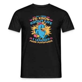 Platypus animal - Men's T-Shirt - black - Front - AI Model Male 178 light (178cm)