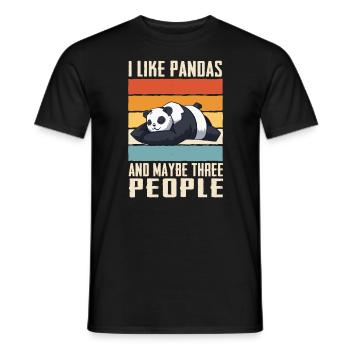 Panda Bear Panda Animal Pandas - T-shirt homme - noir - Devant - AI Model Male 178 light (178cm)