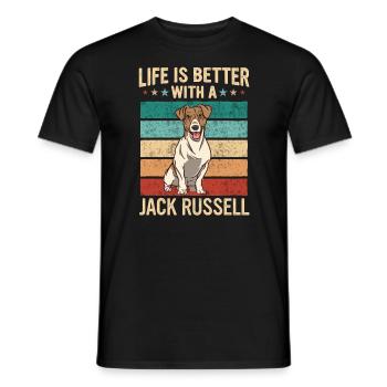 Jack Russell Terrier Dog Dog Owner - Men's T-Shirt - black - Front - AI Model Male 178 light (178cm)