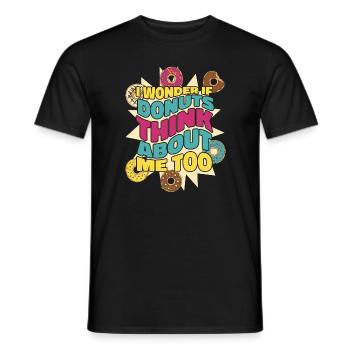 Donut Donuts Candy Bagel - T-shirt homme - noir - Devant - AI Model Male 178 light (178cm)