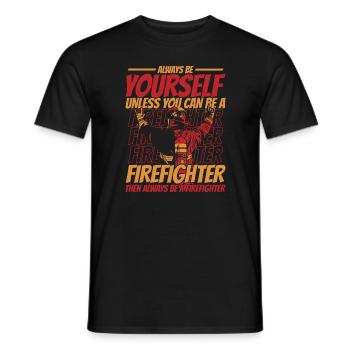 Pompier - T-shirt homme - noir - Devant - AI Model Male 178 light (178cm)