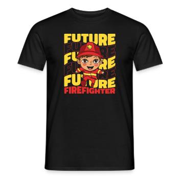 Pompier - T-shirt homme - noir - Devant - AI Model Male 178 light (178cm)