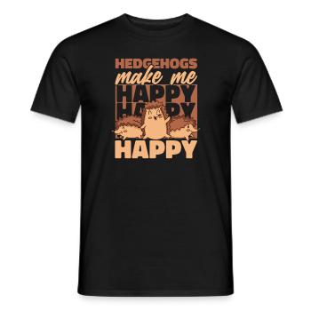 Hérisson Épineux Animal Hérisson - T-shirt homme - noir - Devant - AI Model Male 178 light (178cm)