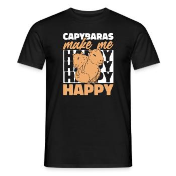 Capybara Rongeur Animal - T-shirt homme - noir - Devant - AI Model Male 178 light (178cm)