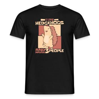 Hérisson Épineux Animal Hérisson - T-shirt homme - noir - Devant - AI Model Male 178 light (178cm)
