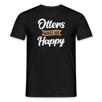 Otter Sea Otter - Men's T-Shirt - black - Front - AI Model Male 178 light (178cm)