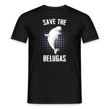Beluga Whale Ocean Belugas Whales - Men's T-Shirt - black - Front - AI Model Male 178 light (178cm)