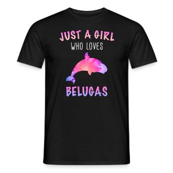 Beluga Whale Ocean Belugas Whales - Men's T-Shirt - black - Front - AI Model Male 178 light (178cm)