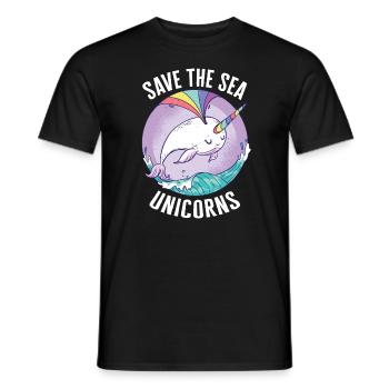 Narval Baleine Océan Narvals Baleines Baleines Baleines - T-shirt homme - noir - Devant - AI Model Male 178 light (178cm)