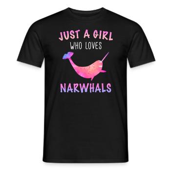 Narval Baleine Océan Narvals Baleines Baleines Baleines - T-shirt homme - noir - Devant - AI Model Male 178 light (178cm)