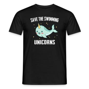 Narval Baleine Océan Narvals Baleines Baleines Baleines - T-shirt homme - noir - Devant - AI Model Male 178 light (178cm)