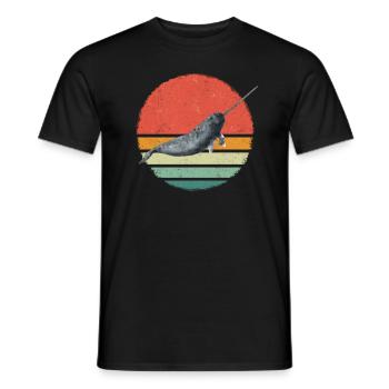 Narval Baleine Océan Narvals Baleines Baleines Baleines - T-shirt homme - noir - Devant - AI Model Male 178 light (178cm)