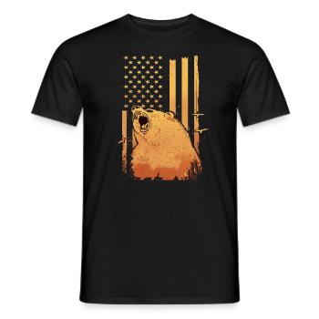 Bear Grizzly Bear Brown Bear Bears - Men's T-Shirt - black - Front - AI Model Male 178 light (178cm)