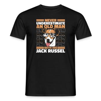 Jack Russell Terrier Dog Dog Owner - Men's T-Shirt - black - Front - AI Model Male 178 light (178cm)