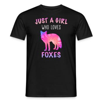 Fox Foxes Animal - Men's T-Shirt - black - Front - AI Model Male 178 light (178cm)