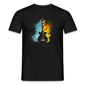 Guitar Guitarist Musician Acoustic Guitar Instruments - Men's T-Shirt - black - Front - AI Model Male 178 light (178cm)
