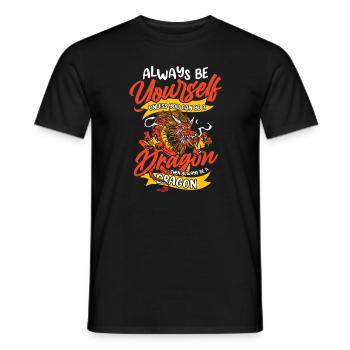 Drache Mystisch Drachen Fantasie - Männer T-Shirt - Schwarz - Vorne - AI Model Male 178 light (178cm)